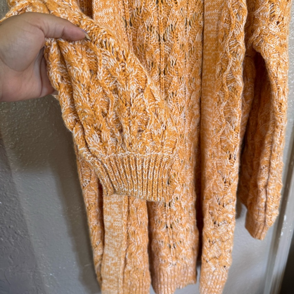 LC‎ Lauren Conrad Orange Chunky Knit Cardigan - Picture 5 of 8